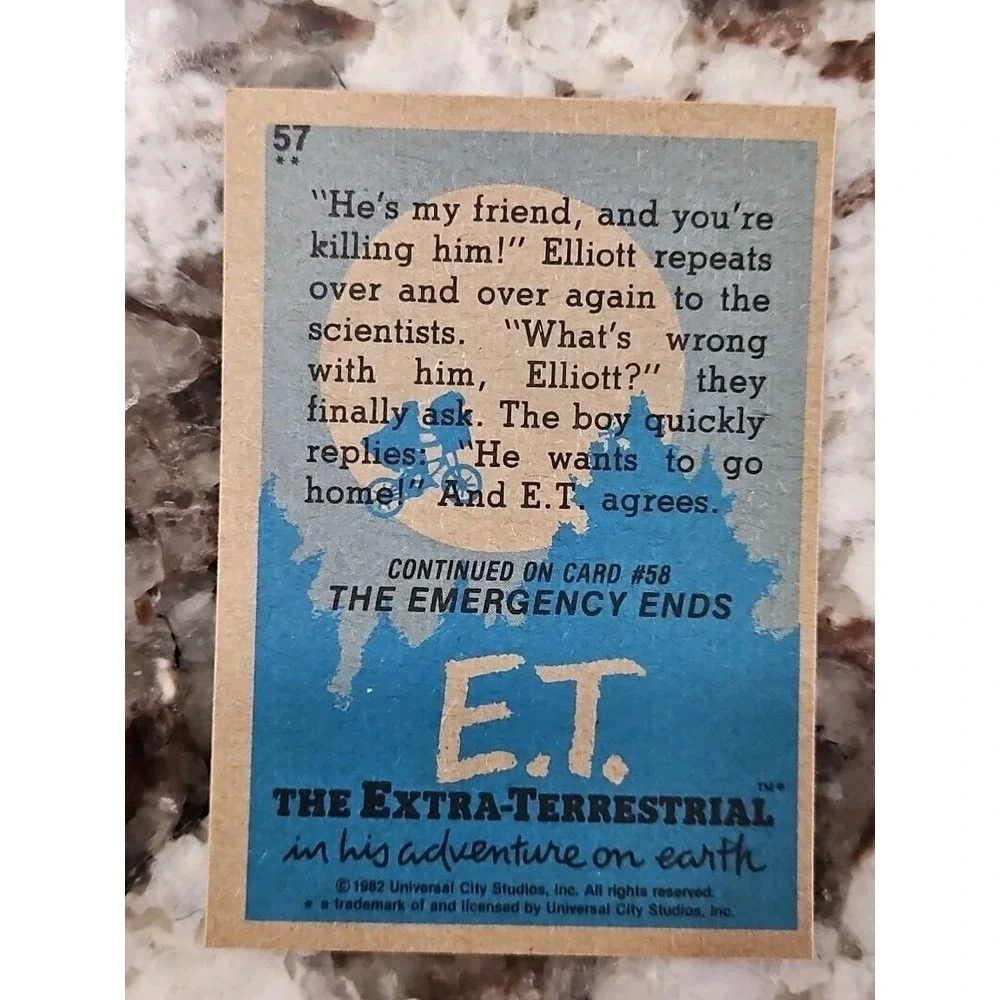 E.T. movie cards (vintage TOPPS, 1982) LOT OF 65 -Drew Barrymore, Spielberg etc.